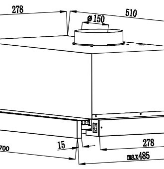 Kích thước Máy hút mùi âm tủ Canzy CZ 70BRH