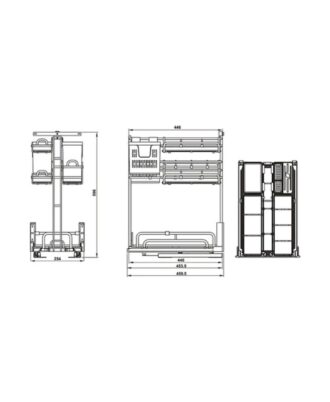 Bộ rổ gia vị dao thớt Hafele Omero 595.00.803 300mm