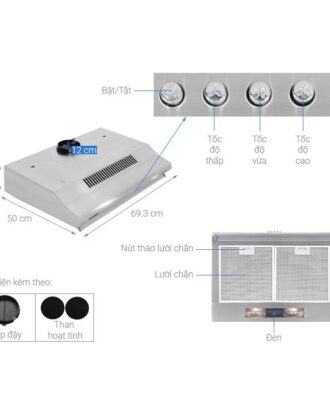 Cấu tạo máy hút mùi âm tủ Pramie CL9S-700