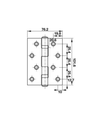 Kích thước Bản lề lá 2BB Hafele 921.17.142