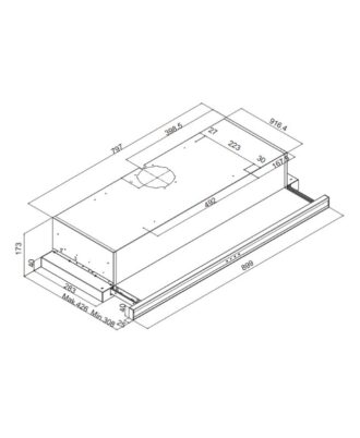 Thiết kế của máy hút mùi âm tủ Fagor 3AF3-941B