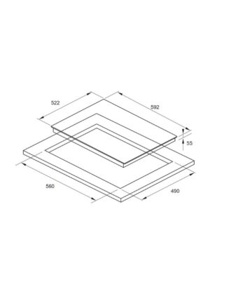 Thiết kế lắp đặt của bếp từ kết hợp hồng ngoại Fagor 3VFT-64AS lắp âm